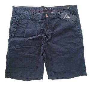 Rainforest Men's Chino Shorts Size 38 Navy Blue Twill Stretch Classic Fit NWT